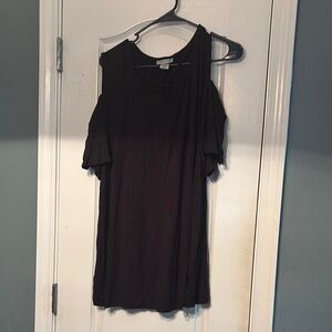 Catherines Black Black Cold Shoulder Blouse Women’s 1X NWOT